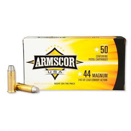 ARMSCOR AMMO 44MAG 240GR SWC 50/8 - Sale